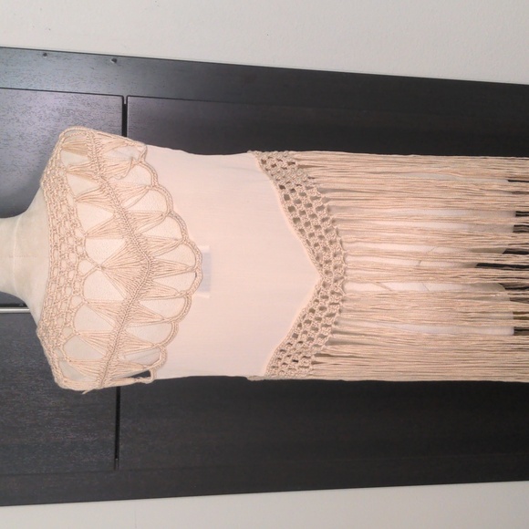 3/$15 Stella Laguna women's hippie boho fringe crochet top beach cover sz small - Picture 4 of 10